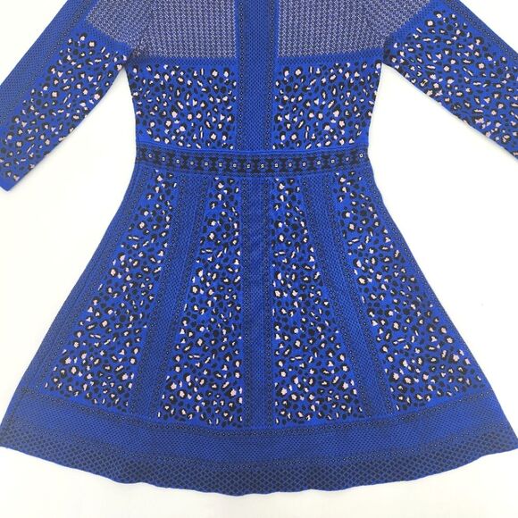 GB Girls Leopard Print Sweater Skater Dress Sixe XL Blue, Black & Light Pink - Picture 8 of 14